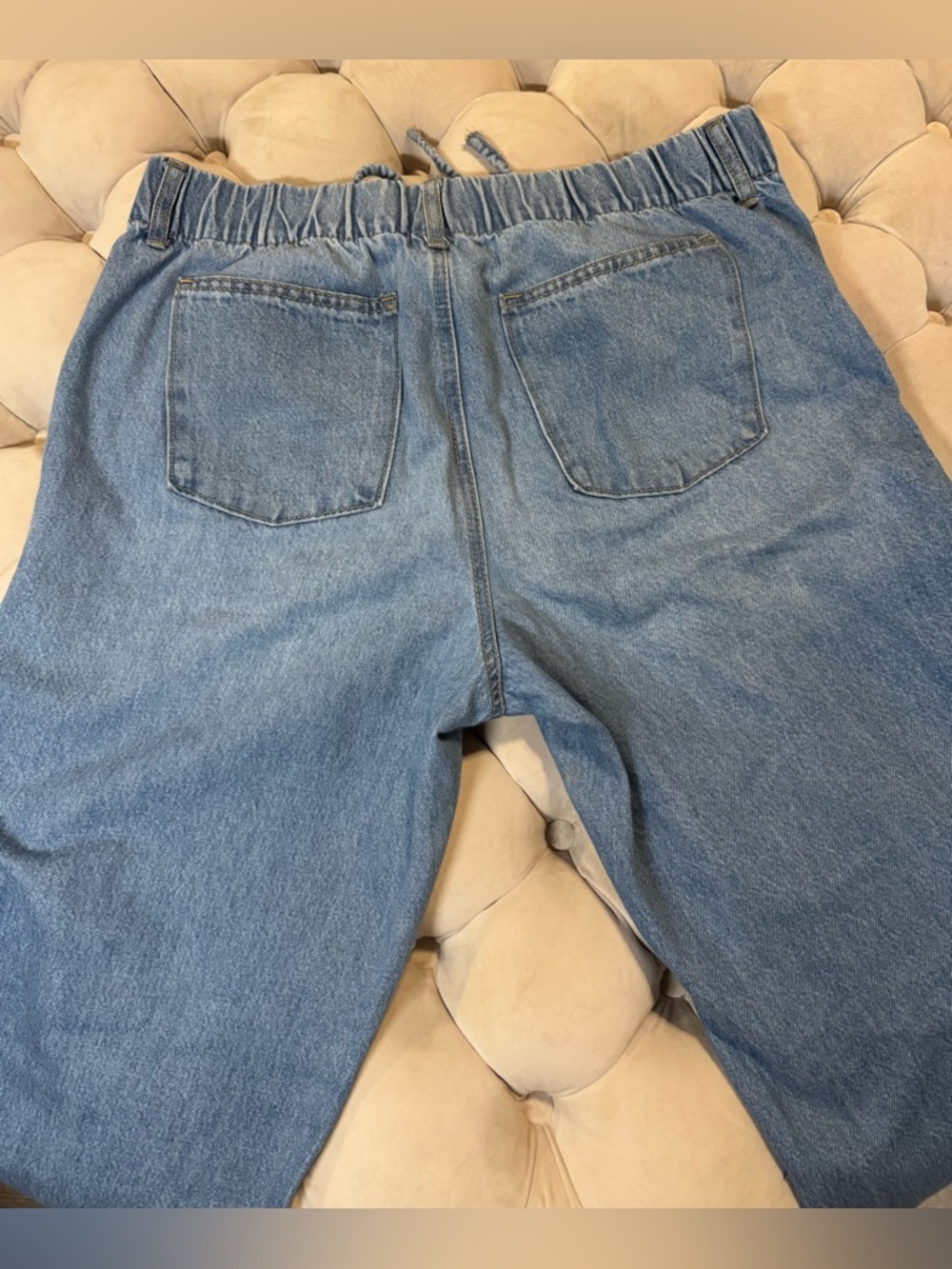 Rewash Women’s Wide Leg Drawstring Jeans Light Wash XL - Picture 2 of 4